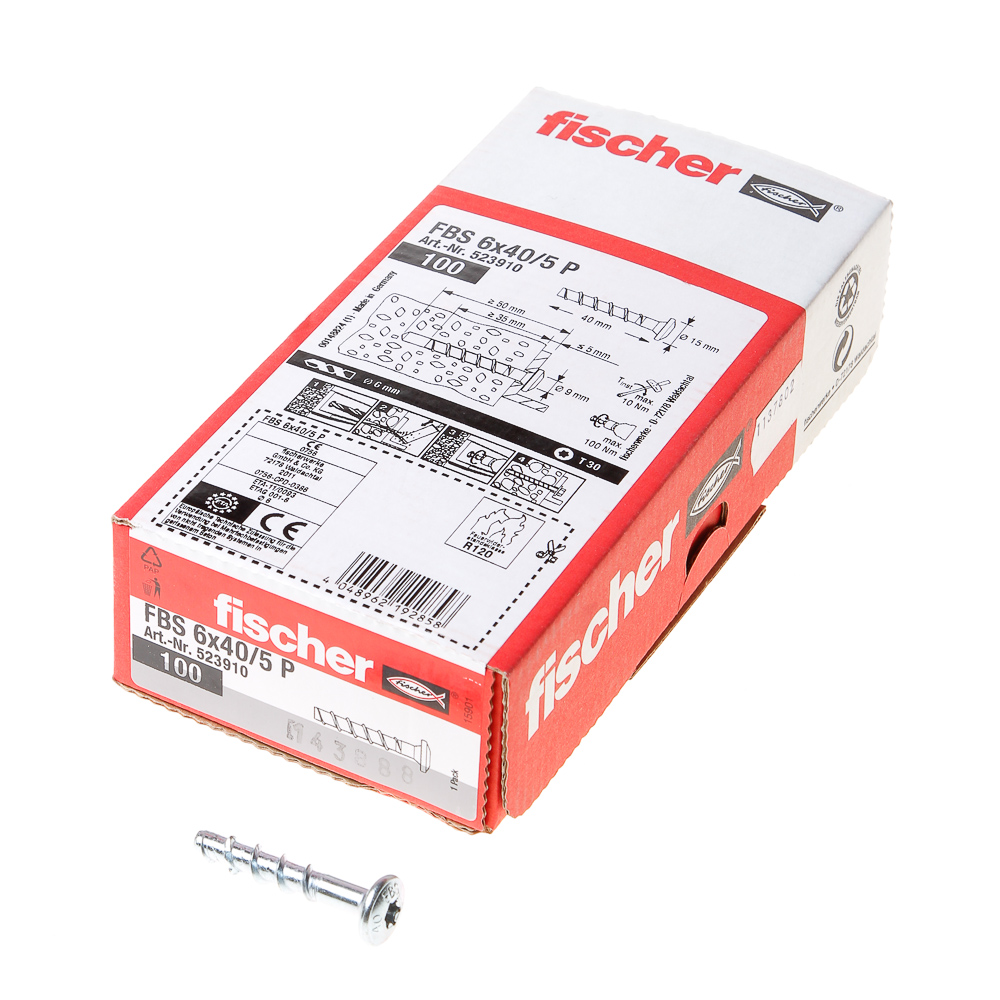 Fischer betonschroef cilinderkop T30 FSB 6 x 40mm