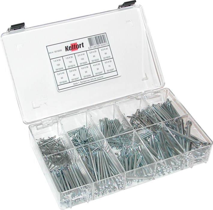 Assortimentsdoos 10 vaks splitpennen nr. 1