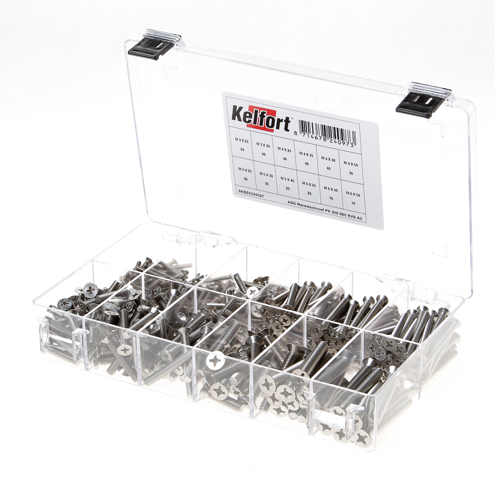 Assortimentsdoos tapbout RVS A2 DIN 933