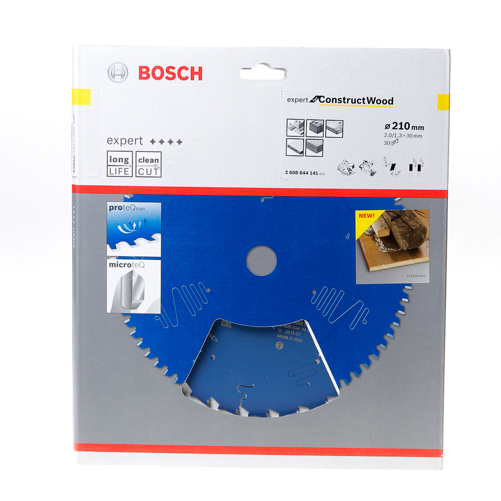 Bosch Cirkelzaagblad 30 tanden Construct Wood WZ+pyramide 210 x 30 x 2mm