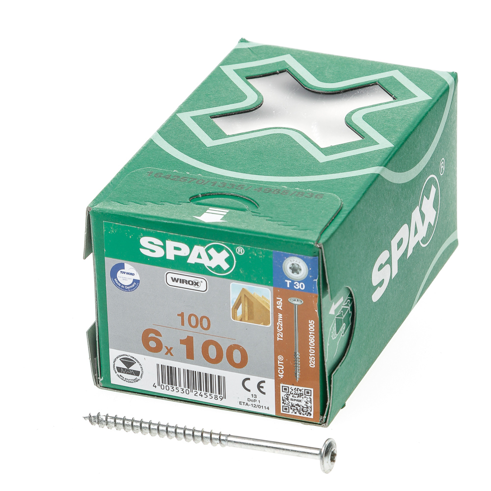 Spax-s Spaanplaatschroef tellerkop discuskop T30 6 x 100mm