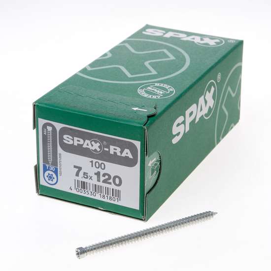 Afbeelding van Spax-RA Kozijnschroeven torx cilinderkop T30 7.5 x 120mm