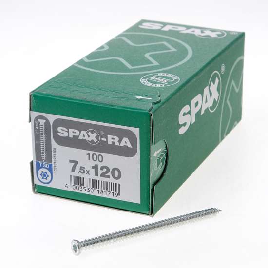 Afbeelding van Spax-RA Kozijnschroeven torx platverzonken kop T30 7.5 x 120mm
