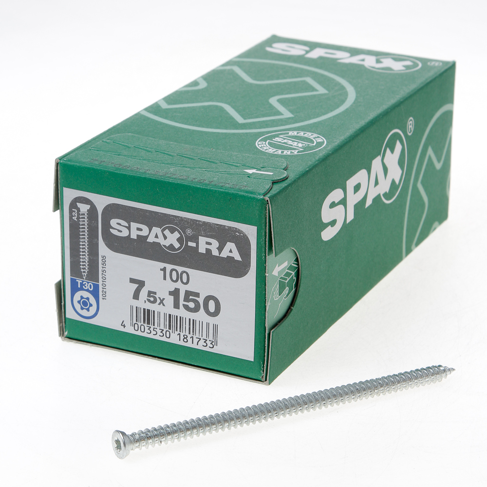 Spax-RA Kozijnschroeven torx platverzonken kop T30 7.5 x 150mm