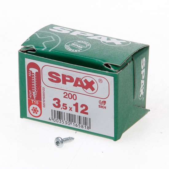 Afbeelding van Spax Spaanplaatschroef cilinderkop verzinkt T-Star T15 3.5x12mm