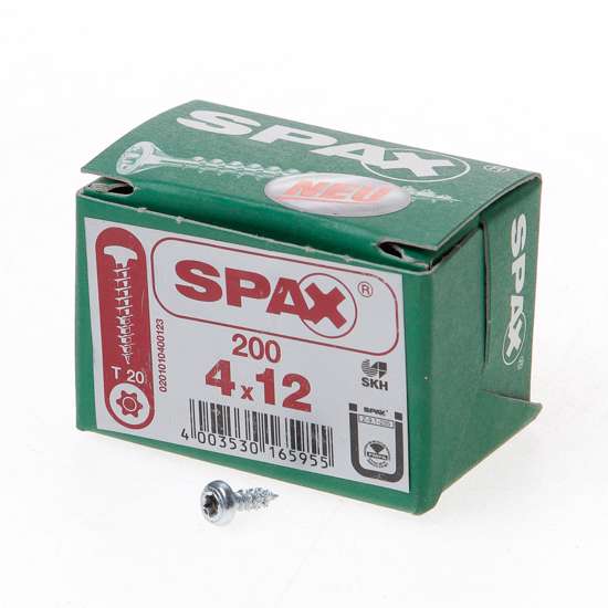 Afbeelding van Spax Spaanplaatschroef cilinderkop verzinkt T-Star T20 4.0x12mm (per 1000 stuks)