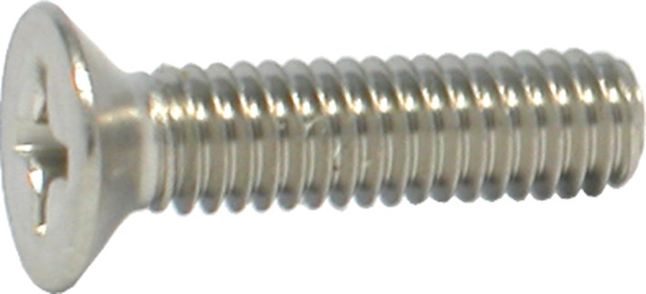 Metaalschroef roestvaststaal platte kop phillips M4 x 6mm