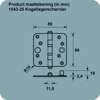 Afbeelding van Axa Veiligheidskogellagerscharnier topcoat gegalvaniseerd ronde hoeken 89 x 89mm SKG*** 1543-25-23/V4E