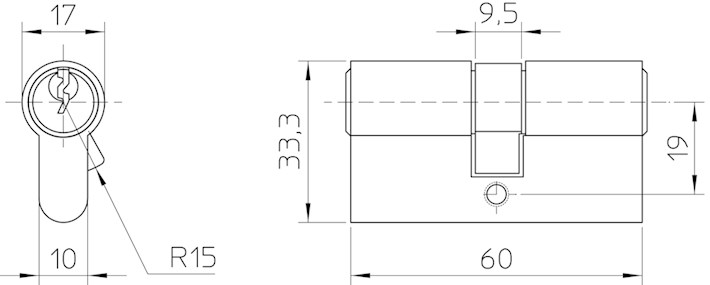 Nemef Profielcilinder dubbel 91260 5mm verlengd