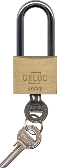 Afbeelding van Oxloc Hangslot cilinder messing hoge beugel 50mm 5080