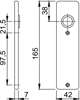 Afbeelding van Hoppe Kortschild, aluminium 202kp wc8x63 zilver