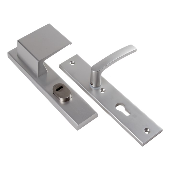 Ami Greeplangschild, aluminium veiligheidsbeslag 251/15 - 90/80 KT linksw.pc72 F1 dd=54mm