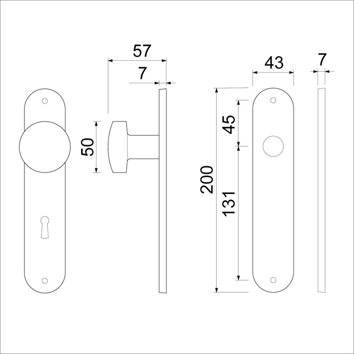 Ami Knoplangschild, ovaal Knop 169/50 - PC 55 F1