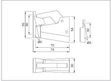 Afbeeldingen van Deurvastzetter aluminium f1 120mm 1062-31