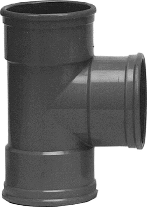 T-stuk 3x manchet 90° PVC grijs keurmerk BRL52100/BRL52200 200 x 200mm