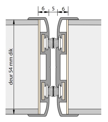 Alprokon Pendeldeurnaald met borstel dubbel Ferno-Tec no. 411