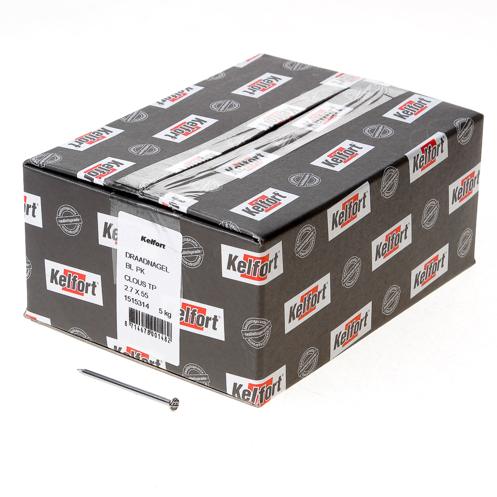 Kelfort Draadnagel Plat Geruite Kop Blank 27 X 55Mm 5Kg kelfort kopen in de aanbieding