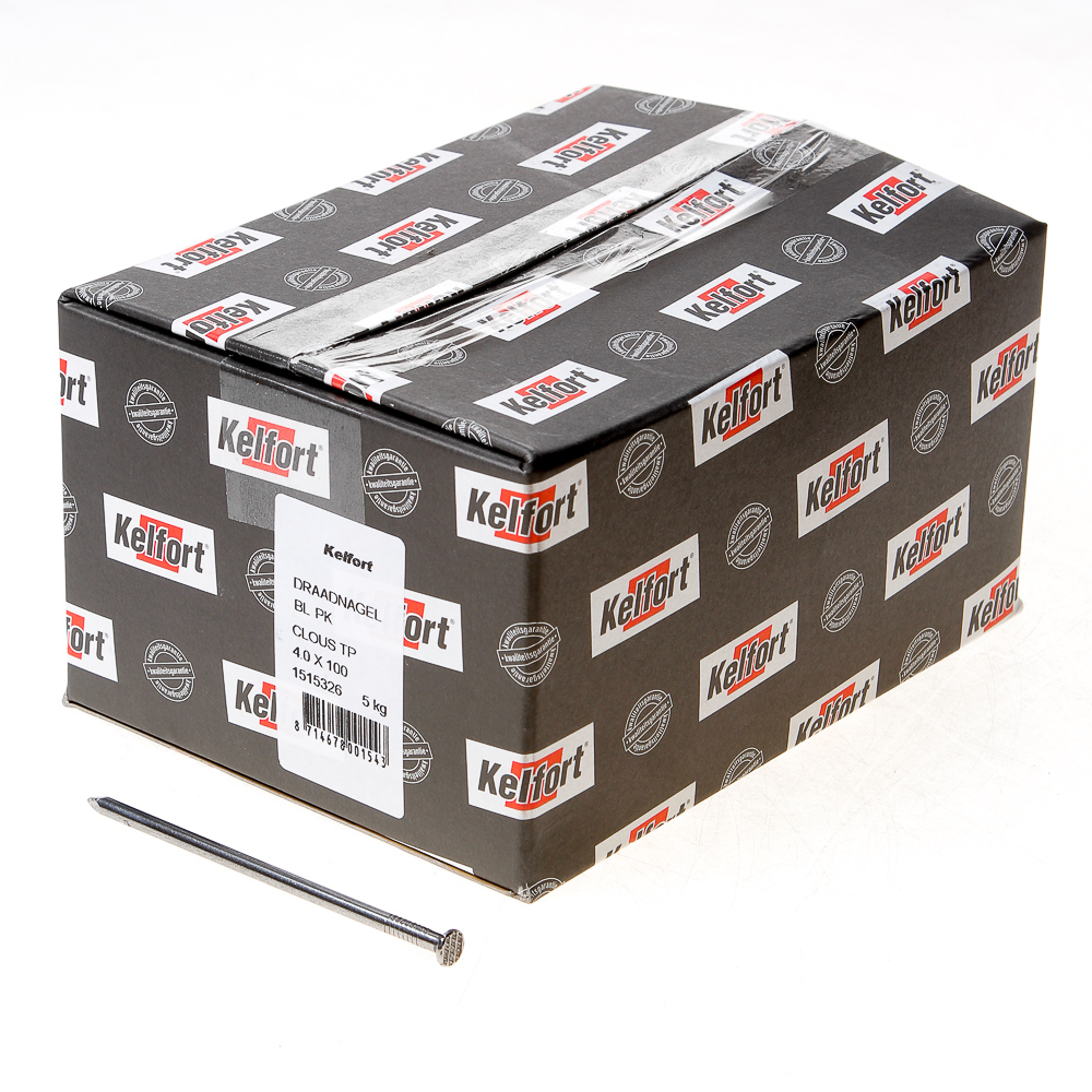 Kelfort Draadnagel Plat Geruite Kop Blank 40 X 100Mm 5Kg kelfort kopen in de aanbieding