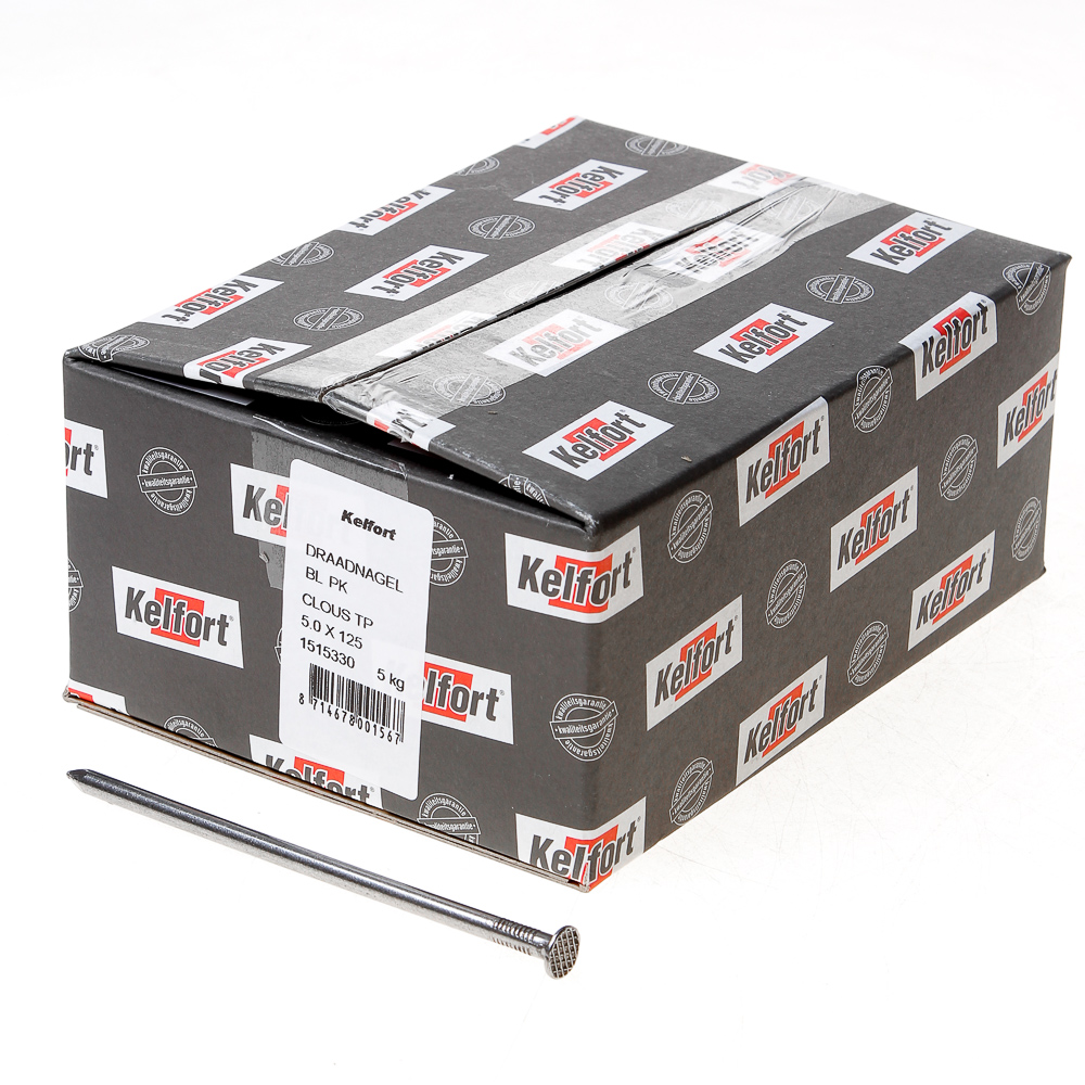 Kelfort Draadnagel Plat Geruite Kop Blank 50 X 125Mm 5Kg kelfort kopen in de aanbieding