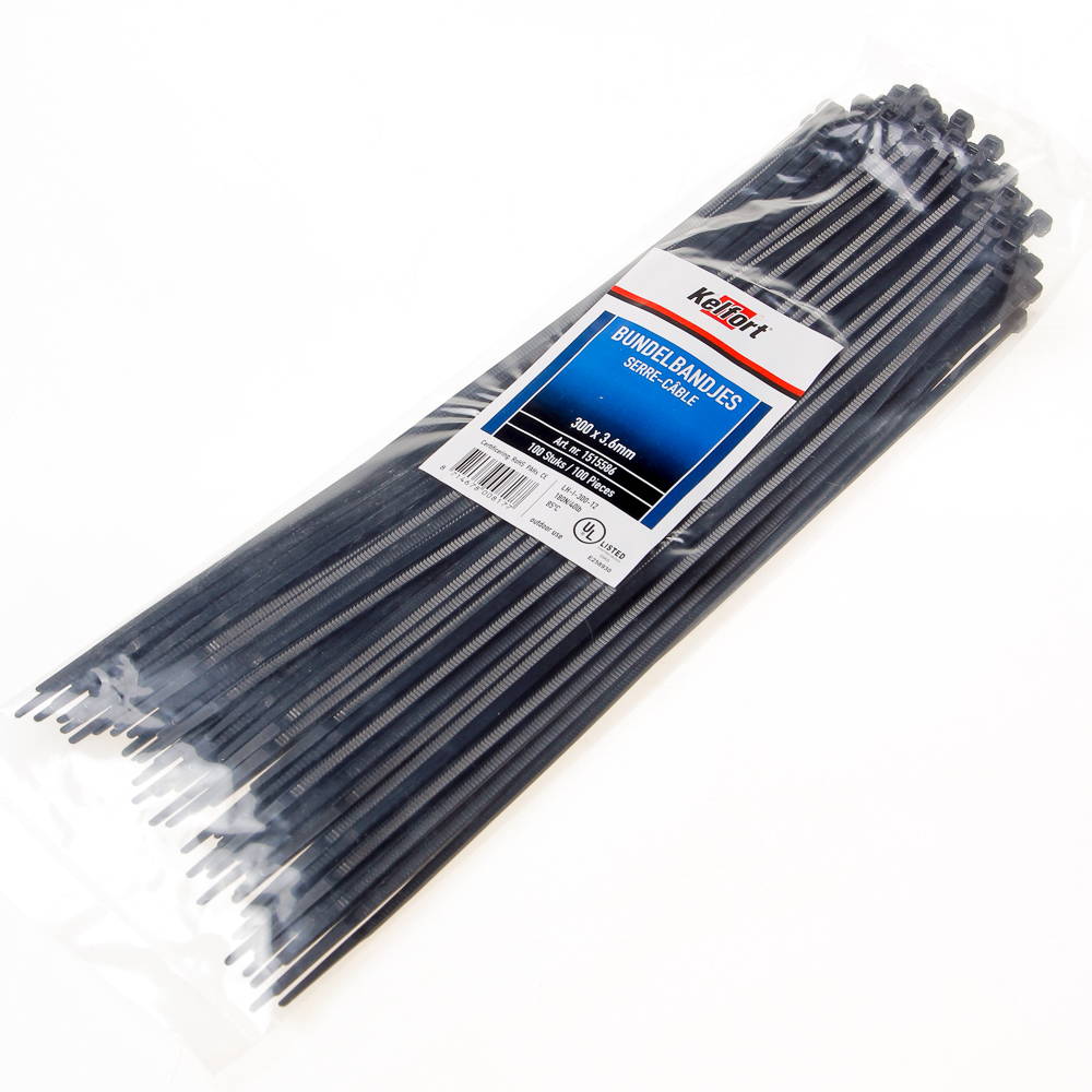 Bundelbandje zwart 300 x 3.6mm