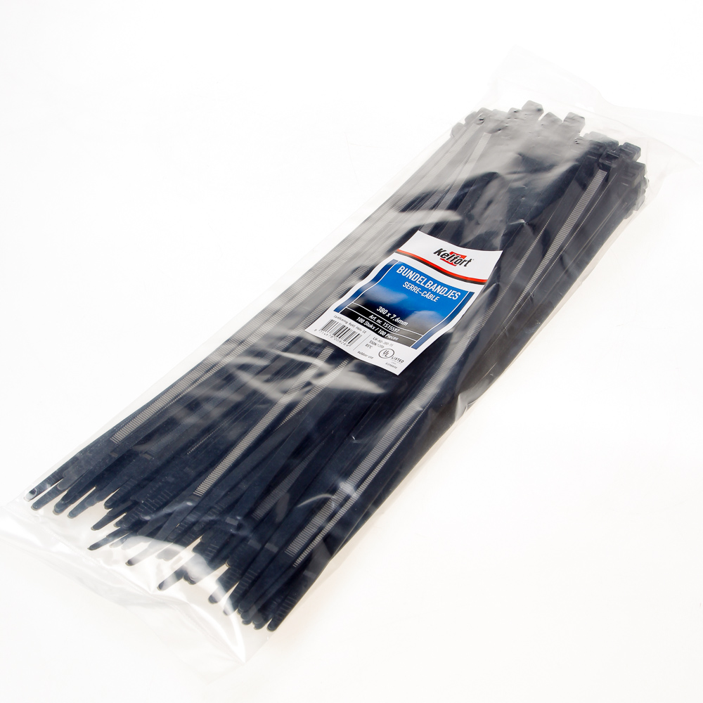 Bundelbandje zwart 380 x 7.6mm