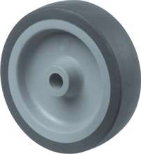 Afbeeldingen van Los PVC wiel met rubber loopvlak, grijs, gummy 100mm