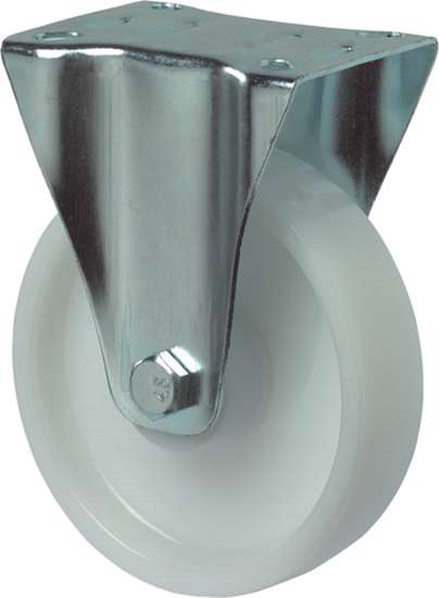 Afbeelding van Bokwiel polyamide wiel met rollager, wit 125kg 80mm