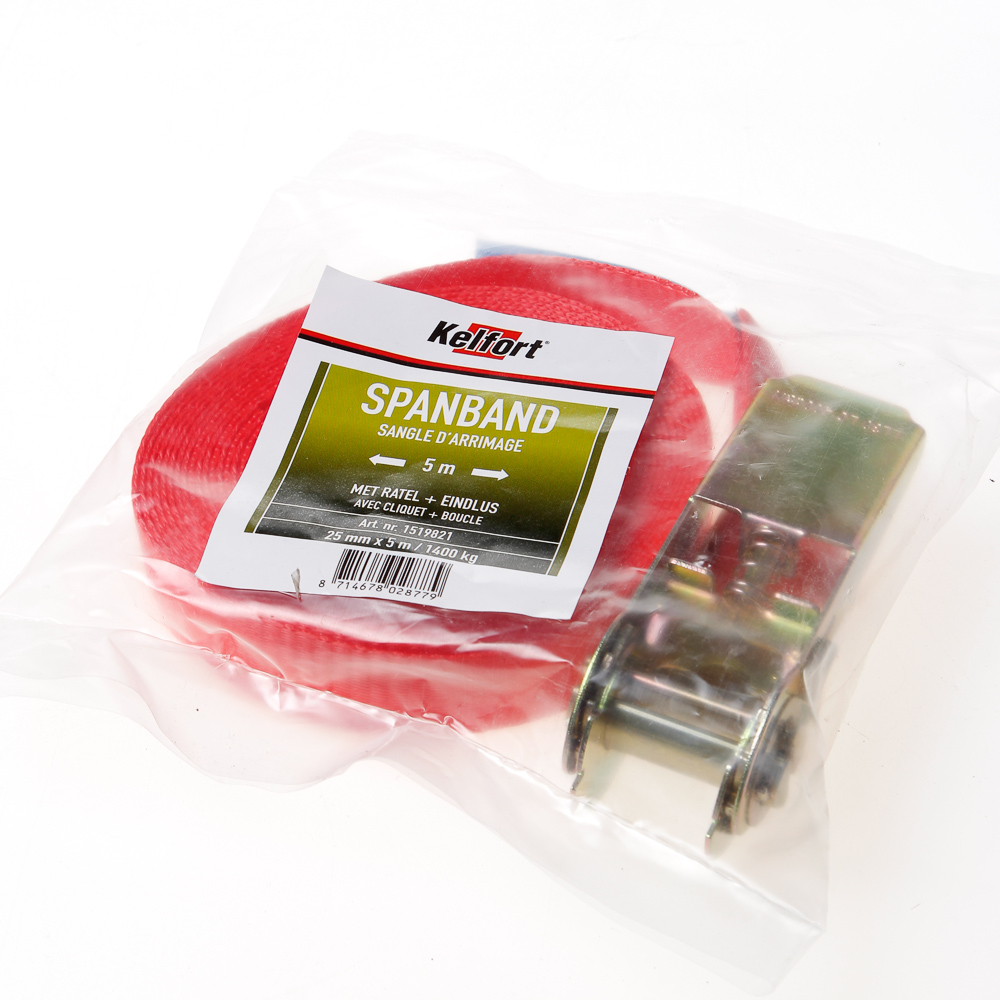 Kelfort Spanband Met Ratelgesp 1400Kg 25Mm 5M kelfort kopen in de aanbieding Kelfort Spanband Met Ratelgesp 1400Kg 25Mm 5M kelfort kopen in de aanbieding