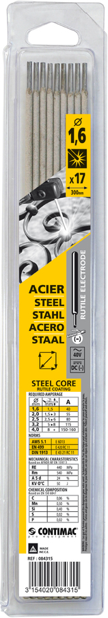 Contimac Laselectroden staal 1.6mm blister van 17 stuks 97121