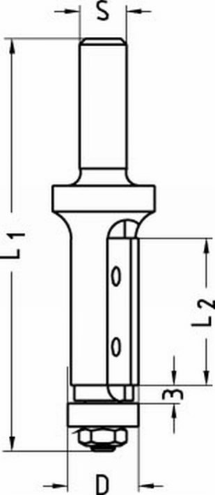 HM keermeskantfrees D04 diameter 19 x 30 x 75 x schacht 8mm