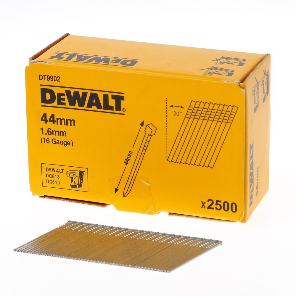 Dewalt Spijkers Zonder Kop Gegalvaniseerd 44Mm 16 Gauge 16Mm 20 Graden Voor Dc618 Doos Van 2500 dewalt kopen in de aanbieding Dewalt Spijkers Zonder Kop Gegalvaniseerd 44Mm 16 Gauge 16Mm 20 Graden Voor Dc618 Doos Van 2500 dewalt kopen in de aanbieding