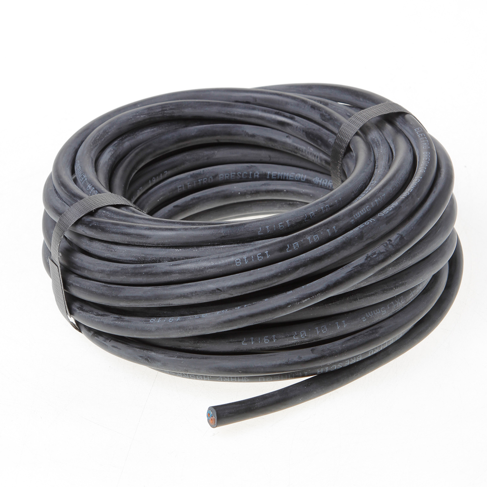 Kabel rubber glad zwart 2 x 1.5mm²