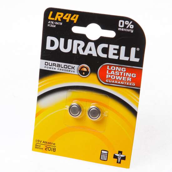 Afbeelding van Duracell Knoopcelbatterij lr44 LBL2 blister van 2 batterijen