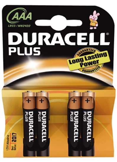 Afbeelding van Duracell Batterij potlood 1.5v lr03 aaa blister van 4 batterijen