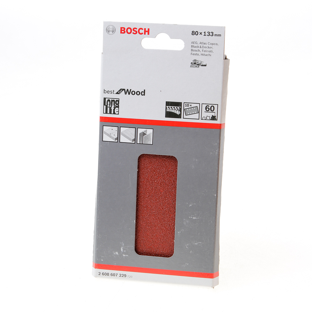 Schuurvel wood and paint 80 x 133mm K60 blister van 10 vellen