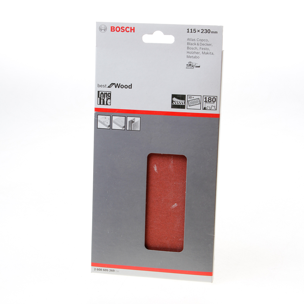 Schuurvel wood and paint 115 x 230mm K180 blister van 10 vellen