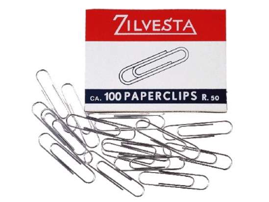 Afbeelding van Zilvesta Paperclips R2 staal set van 100 clips
