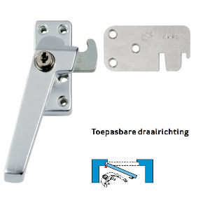 Axa Raamsluiting met nok cilindersluiting links sluithaak F1 3319-81-91/GE