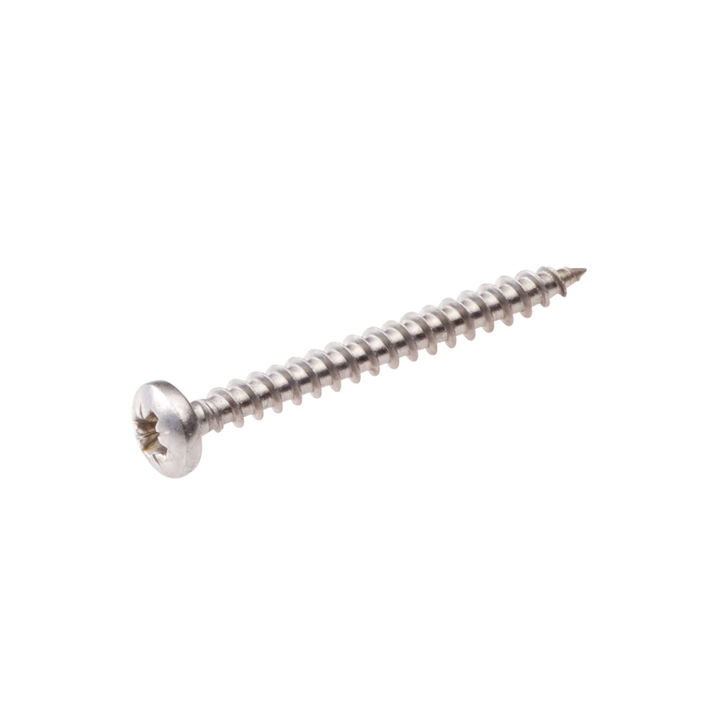 Spaanplaatschroef rvs-A2 cilinderkop pz-2 5.0X40 voldraad (200)
