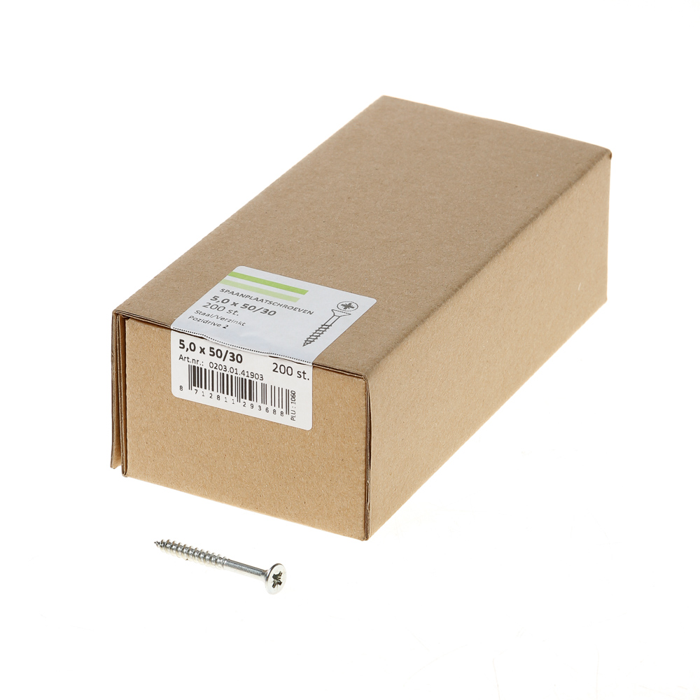 Hoenderdaal Spaanplaatschroef Verzinkt Platkop Pz 2 50X5030 Deeldraad 200 hoenderdaal kopen in de aanbieding Hoenderdaal Spaanplaatschroef Verzinkt Platkop Pz 2 50X5030 Deeldraad 200 hoenderdaal kopen in de aanbieding