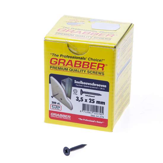 Afbeelding van Grabber snelbouwschroef 3.5x 25 fijn, gefosfateerd