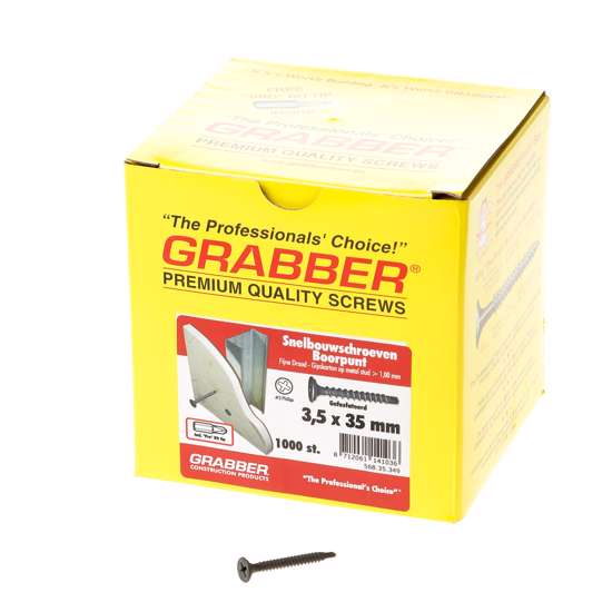 Afbeelding van Grabber snelbouwschroef 3.5x 35 boorpunt gefosfateerd