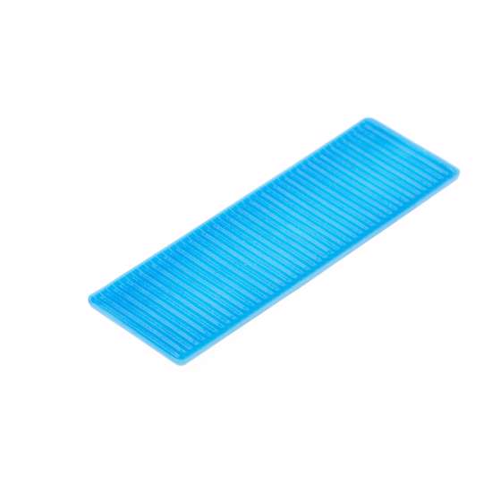Afbeelding van Kunststof steunblokje (glasblokje / beglazingsblokje), blauw 30 x 2 x 100mm