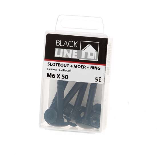 Afbeelding van Slotbouten zwart m6X50 Verpakt per 5 stuks