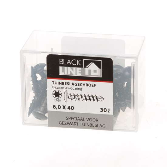 Afbeelding van Hoenderdaal Tuinbeslagschroef zwart TX30 Verpakt per 30 Stuks