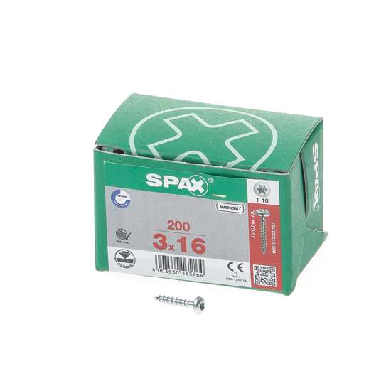 Afbeelding van Spax Spaanplaatschroef cilinderkop verzinkt T-Star T10 3.0x16mm (per 200 stuks)