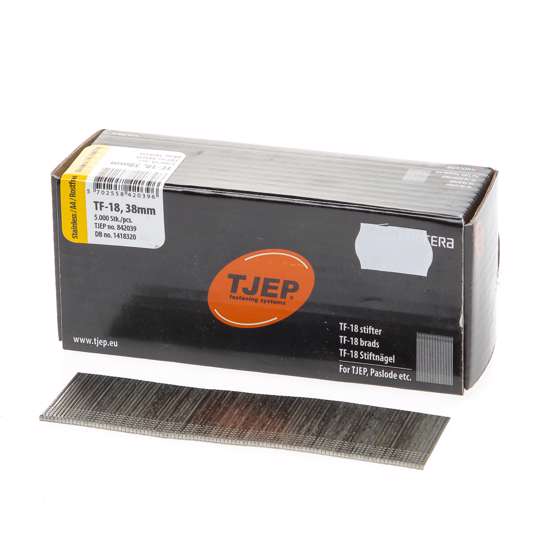 Afbeelding van Minibrad 18G 1.2mm l= 38mm recht RVS (5000)