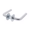 Afbeelding van P+E Deurkruk L-model op ronde rozet 9mm stift rvs geborsteld