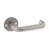 Afbeelding van P+E Gatdeel deurkruk U-model op ronde rozet 8mm stift rvs geborsteld