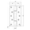 Afbeelding van P+E Projectscharnier CE hout/hout 160mm rvs geborsteld